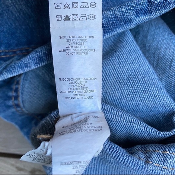 Y2K Denim Overall Mini Dress 90s Pinafore Jumper Skirt Blue Jean | Size 4 - Picture 8 of 9